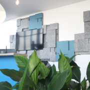 akustische Wandelemente hinter Tresen