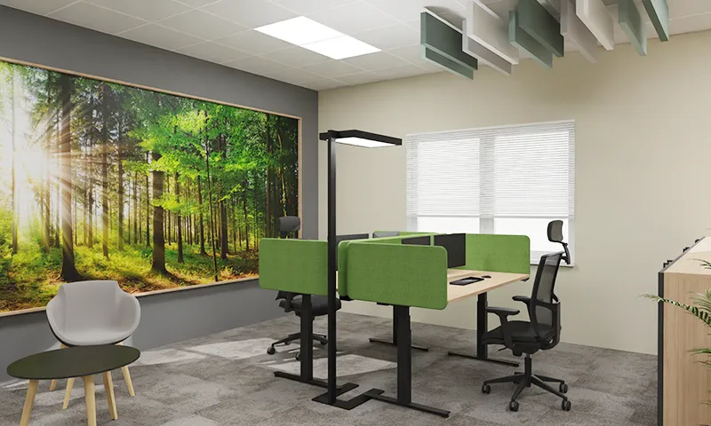 richtige_Beleuchtung_am_Arbeitsplatz_03 Grafik eines Büros mit perfekter Beleuchtung